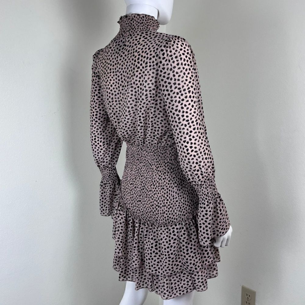 Hello Molly Don't Take It Personal Size S Smock Ruffle Tier Animal Mini Dress - Picture 11 of 17